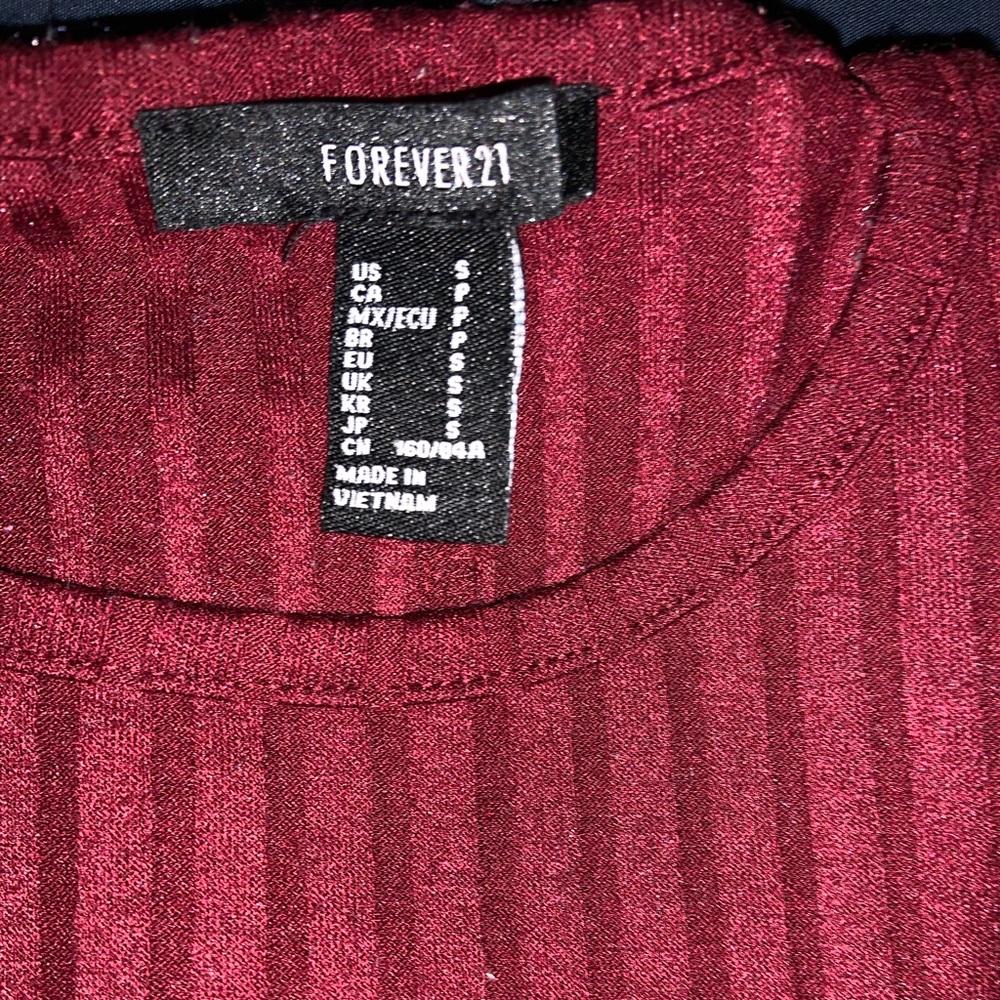 A burgundy dress